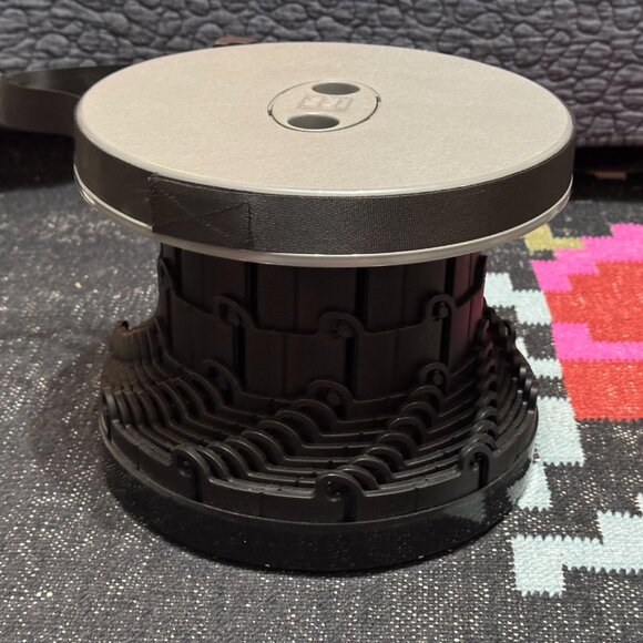 Mini Max Portable Collapsible Telescoping Stool with Carrying Strap, Grey/Black - Picture 6 of 15